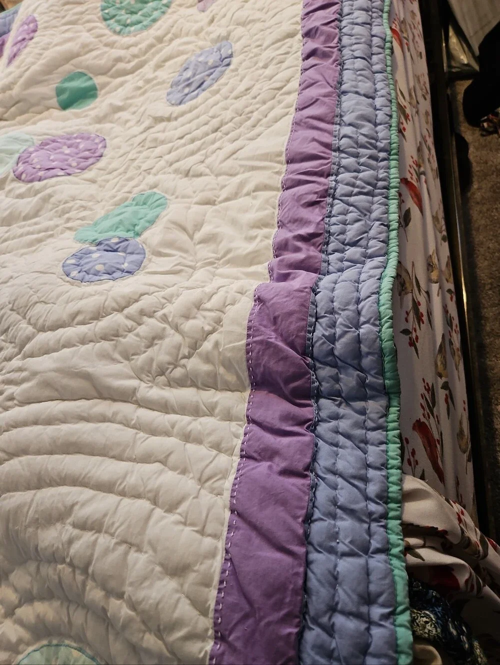 PB TEEN (pottery barn) Full/Queen Pastel Circles Polka Dots Swirl Quilt